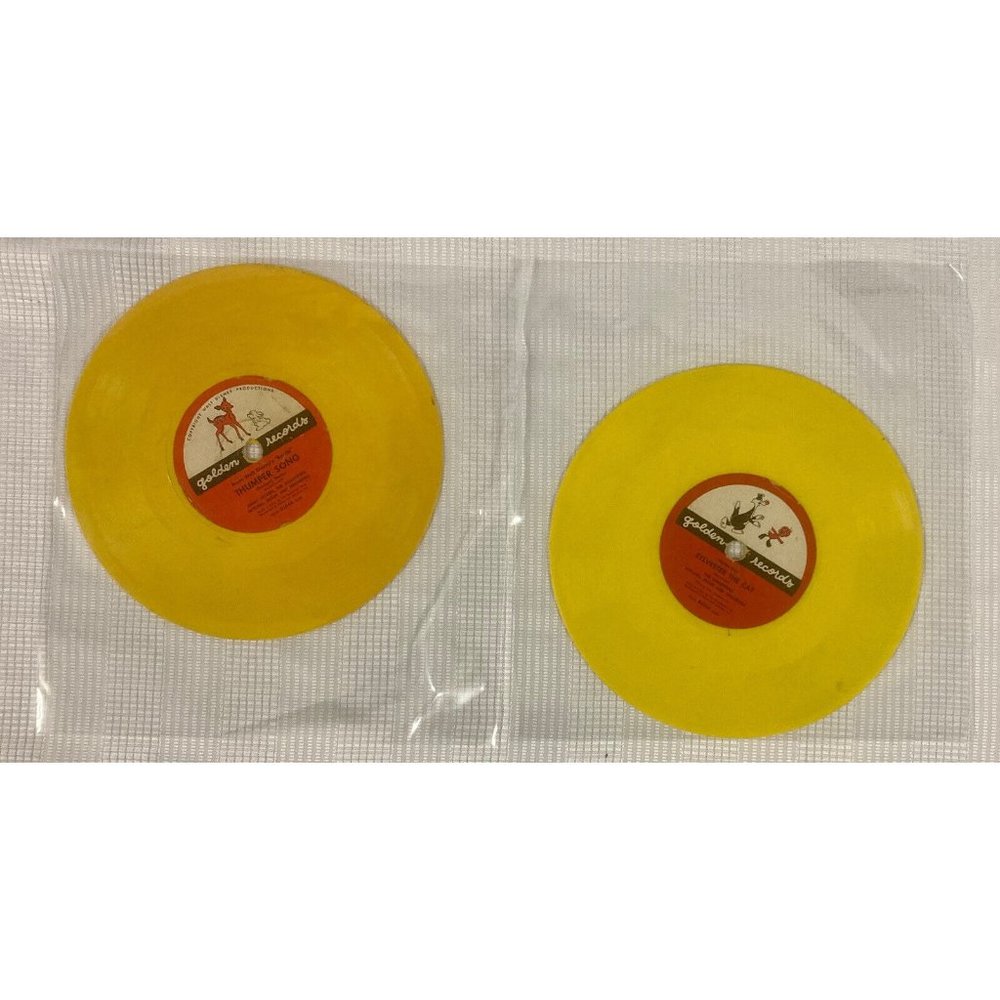 2 VINTAGE 78RPM YELLOW VINYL GOLDEN RECORDS VARIOUS ARTISTS AND RECORDINGS